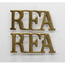 Pair of Royal Field Artillery (R.F.A.) Brass Shoulder Titles