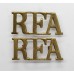 Pair of Royal Field Artillery (R.F.A.) Brass Shoulder Titles