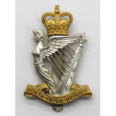 North Irish Brigade Senior NCO's Silvered & Gilt Cap Badge