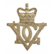 5th Royal Inniskilling Dragoon Guards Officer's Silvered Cap Badge - Queen's Crown