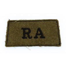 Royal Artillery (R.A.) WW2 Cloth Slip On Shoulder Title