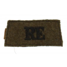 Royal Engineers (R.E.) WW2 Cloth Slip On Shoulder Title