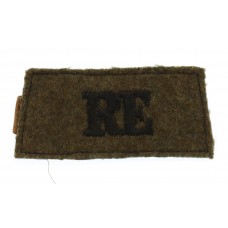 Royal Engineers (R.E.) WW2 Cloth Slip On Shoulder Title