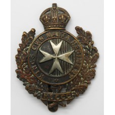 King's Own Malta Regiment Cap Badge - King's Crown