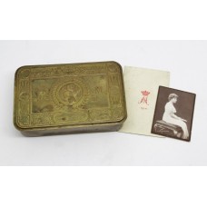 1914 Princess Mary Christmas Gift Tin with Christmas Card & Photo