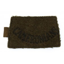 The Cameronians Scottish Rifles (CAMERONIANS) WW2 Cloth Slip On Shoulder Title