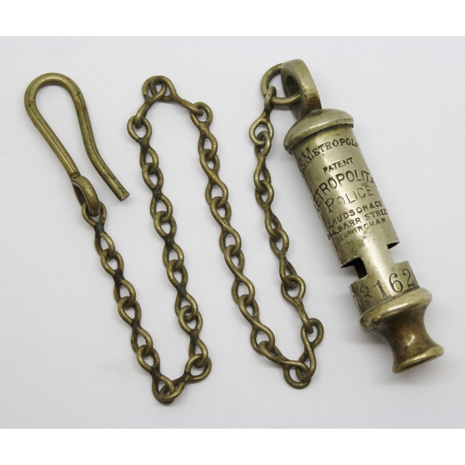Metropolitan Police 'The Metropolitan' Patent Numbered Whistle & Chain ...