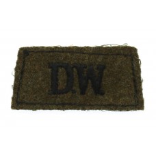 Duke of Wellington's West Riding Regiment (D.W.) WW2 Cloth Slip On Shoulder Title