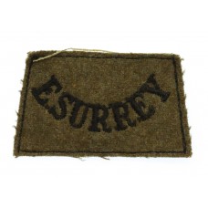 East Surrey Regiment (E.SURREY) WW2 Cloth Slip On Shoulder Title