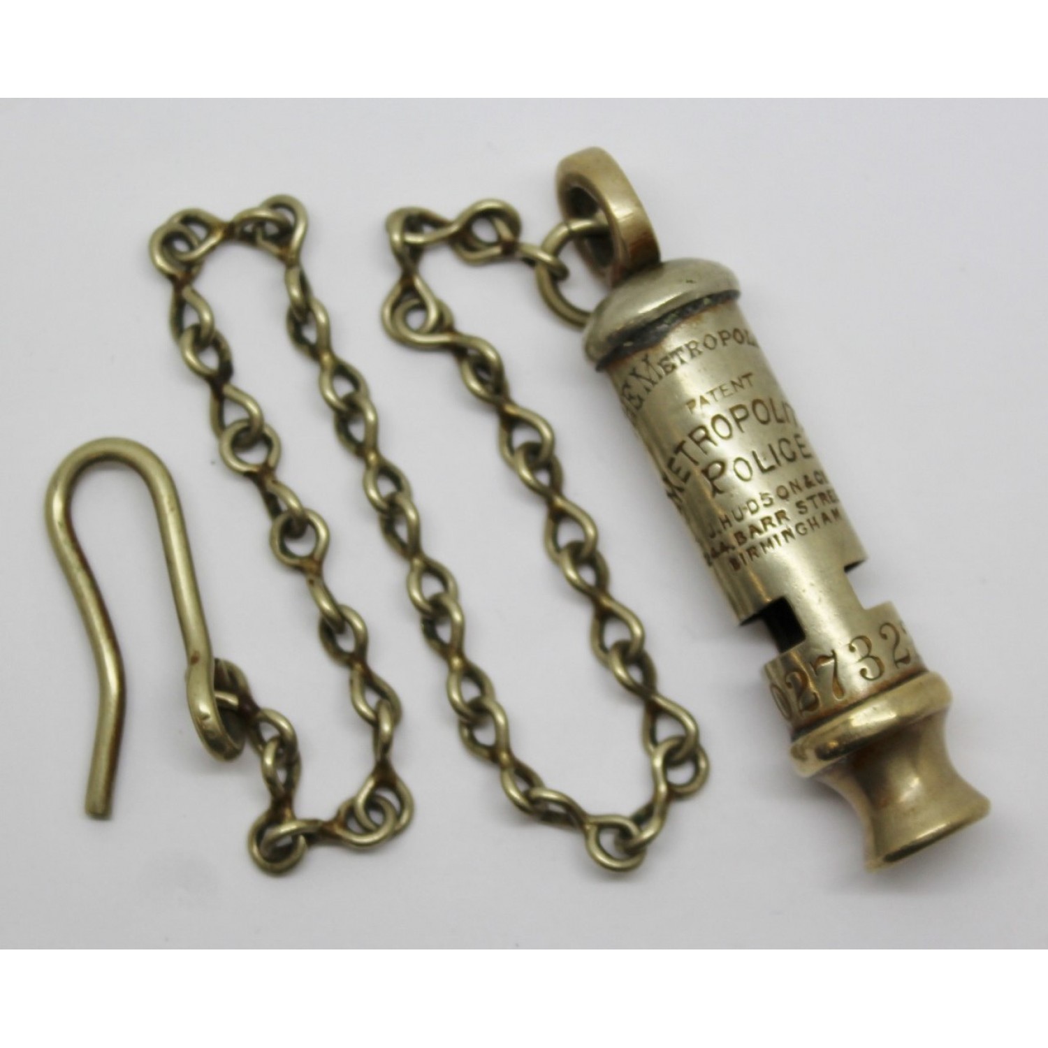 Metropolitan Police 'The Metropolitan' Patent Numbered Whistle & Chain ...