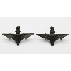 Pair of Parachute Regiment Officer's Service Dress Bronze Collar Badges - King's Crown