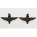 Pair of Parachute Regiment Officer's Service Dress Bronze Collar Badges - King's Crown