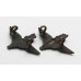 Pair of Parachute Regiment Officer's Service Dress Bronze Collar Badges - King's Crown