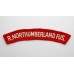 Royal Northumberland Fusiliers (R. NORTHUMBERLAND FUS.) Cloth Shoulder Title