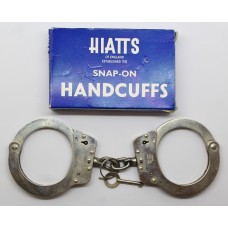 Hiatts Snap-On Police Handcuffs in Original Box with Key