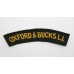 Oxfordshire & Buckinghamshire Light Infantry (OXFORD & BUCKS L.I.) Cloth Shoulder Title