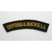 Oxfordshire & Buckinghamshire Light Infantry (OXFORD & BUCKS L.I.) Cloth Shoulder Title