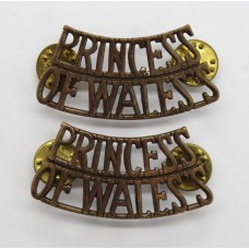 Pair of Princess of Wales's Royal Regiment (PRINCESS/OF WALES'S) Shoulder Titles