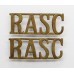 Pair of Royal Army Service Corps (R.A.S.C.) Brass Shoulder Titles