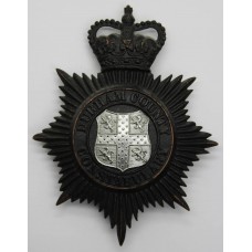 Durham County Constabulary Night Helmet Plate - Queen's Crown