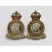 Pair of 4th Queen's Own Hussars Collar Badges - King's Crown