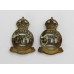 Pair of 4th Queen's Own Hussars Collar Badges - King's Crown