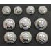 Set of 10 Hampshire Constabulary Buttons - Queen's Crown