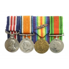 Rare WW1 Military Medal & Mentioned In Despatches Group of Four - Flt. Sgt. E. Wardell, No. 2 Balloon Section, Royal Air Force (late Royal Flying Corps)