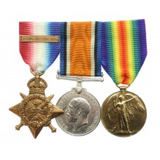 WW1 1914 Mons Star & Bar Medal Trio - Pte. J.E. Munday, 1st Bn. Hampshire Regiment