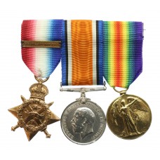 WW1 1914 Mons Star Prisoner of War Medal Trio - Pte. J. Buck, 2nd Bn. Yorkshire Light Infantry - Captured 1/11/14 (Messines)