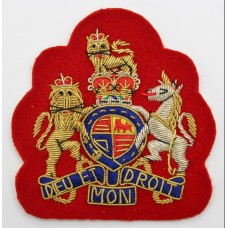 British Army W.O.1's Bullion Arm Badge - Queen's Crown (Red Backi