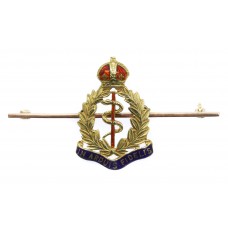 Royal Army Medical Corps (R.A.M.C.) 9ct Gold & Enamel Sweetheart Brooch - King's Crown 