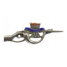 Duke of Cornwall's Light Infantry Sterling Silver Rifle Sweetheart Brooch