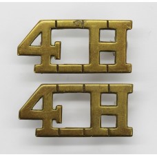 Pair of 4th Queen's Own Hussars (4H) Shoulder Titles