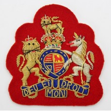 British Army W.O.1's Bullion Arm Badge - Queen's Crown (Red Backing)