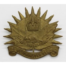 Canadian Westminster Regiment Cap Badge - King's Crown