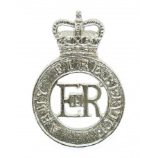 Army Fire Service Anodised (Staybrite) Cap Badge - Queen's Crown