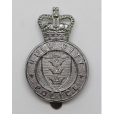 Hull City Police Cap Badge - Queen's Crown (Solid Centre)