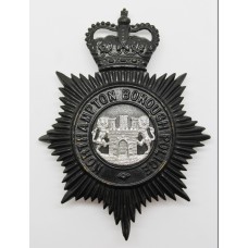 Northampton Borough Police Night Helmet Plate - Queen's Crown