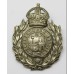 Scarborough Borough Police Wreath Helmet Plate - King's Crown