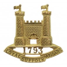 Loyal Suffolk Hussars Officer's Gilt Cap Badge