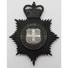 Durham County Constabulary Night Helmet Plate - Queen's Crown