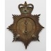 Durham County Constabulary Night Helmet Plate - Queen's Crown