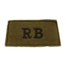 Rifle Brigade (R.B.) Cloth Slip On Shoulder Title