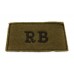 Rifle Brigade (R.B.) Cloth Slip On Shoulder Title