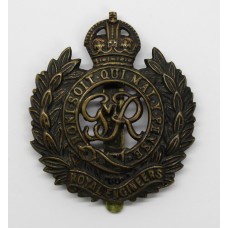 George VI Royal Engineers Blackened Brass Cap Badge