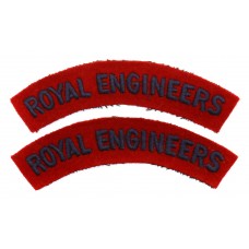 Pair of Royal Engineers (ROYAL ENGINEERS) Cloth Shoulder Titles
