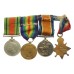 WW1 1914 Mons Star Medal Trio and WW2 Defence Medal Group of Four - Pte. R. Sturtevant, 2nd Bn. Royal Scots Fusiliers - Wounded in Action