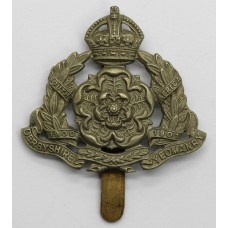 Derbyshire Yeomanry Cap Badge - King's Crown (White Metal)