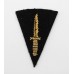 British Army Commando Qualification Bullion Arm Badge (Black Backing)